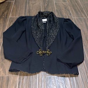 Lesli Fay Vintage gold and black sparkly blazer